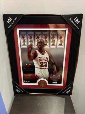 Framed Red Matted Sports Collectible
